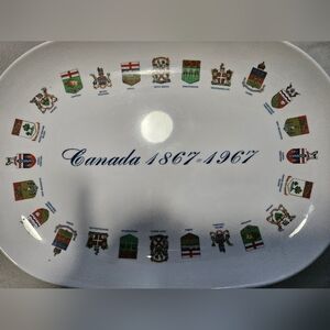 VINTAGE Dorchester Melamine Commemorative Canada Plate - White